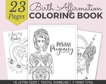Pages à colorier d'affirmation de naissance | Coloriages Grossesse
