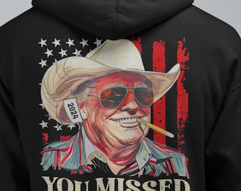 Trump 2024 Hoodie: Cowboy Trump Graphic Sweatshirt