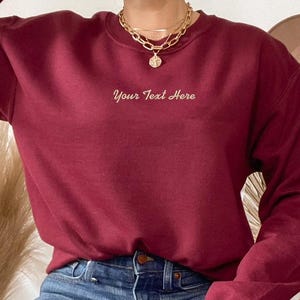 Comfort Colors Embroidered Sweatshirt: Personalized Text Crewneck