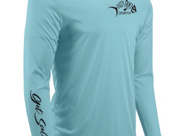 Boating and The Beach-7 Color options UPF Protection Perfect for Fishing Salty Bonz Long Sleeve Moisture Wicking Fishing T Shirt with 50
