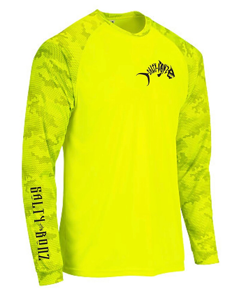 Boating and The Beach-7 Color options UPF Protection Perfect for Fishing Salty Bonz Long Sleeve Moisture Wicking Fishing T Shirt with 50