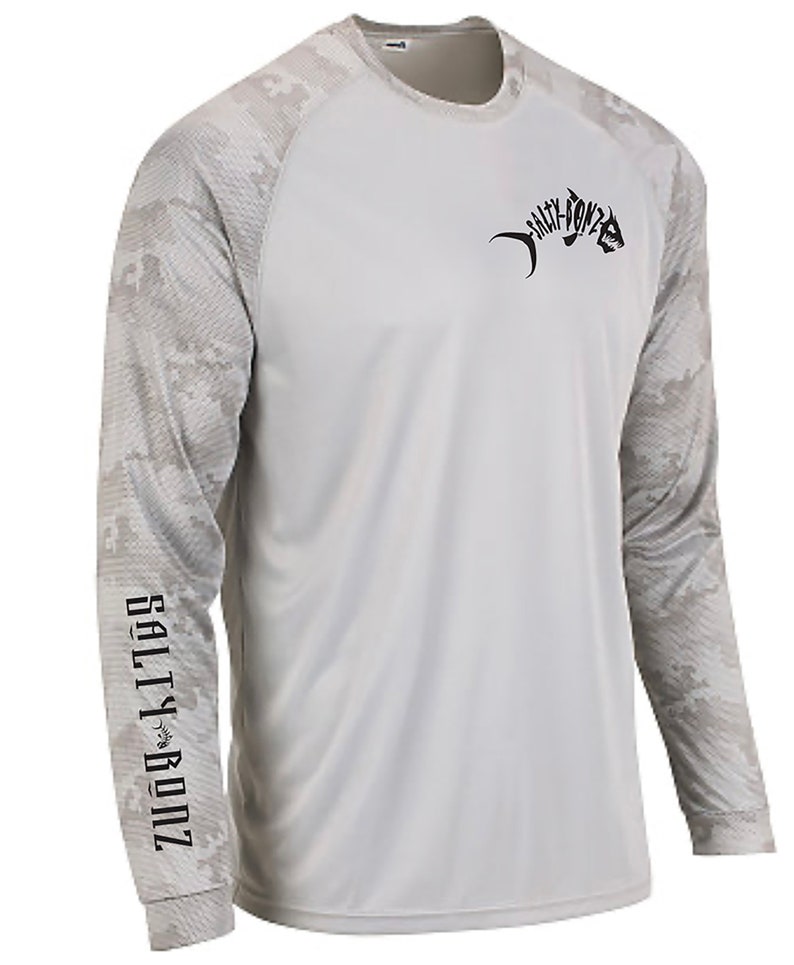 Boating and The Beach-7 Color options UPF Protection Perfect for Fishing Salty Bonz Long Sleeve Moisture Wicking Fishing T Shirt with 50