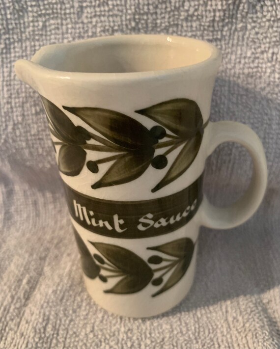 Vintage Jersey Pottery Mint Sauce Jug Etsy