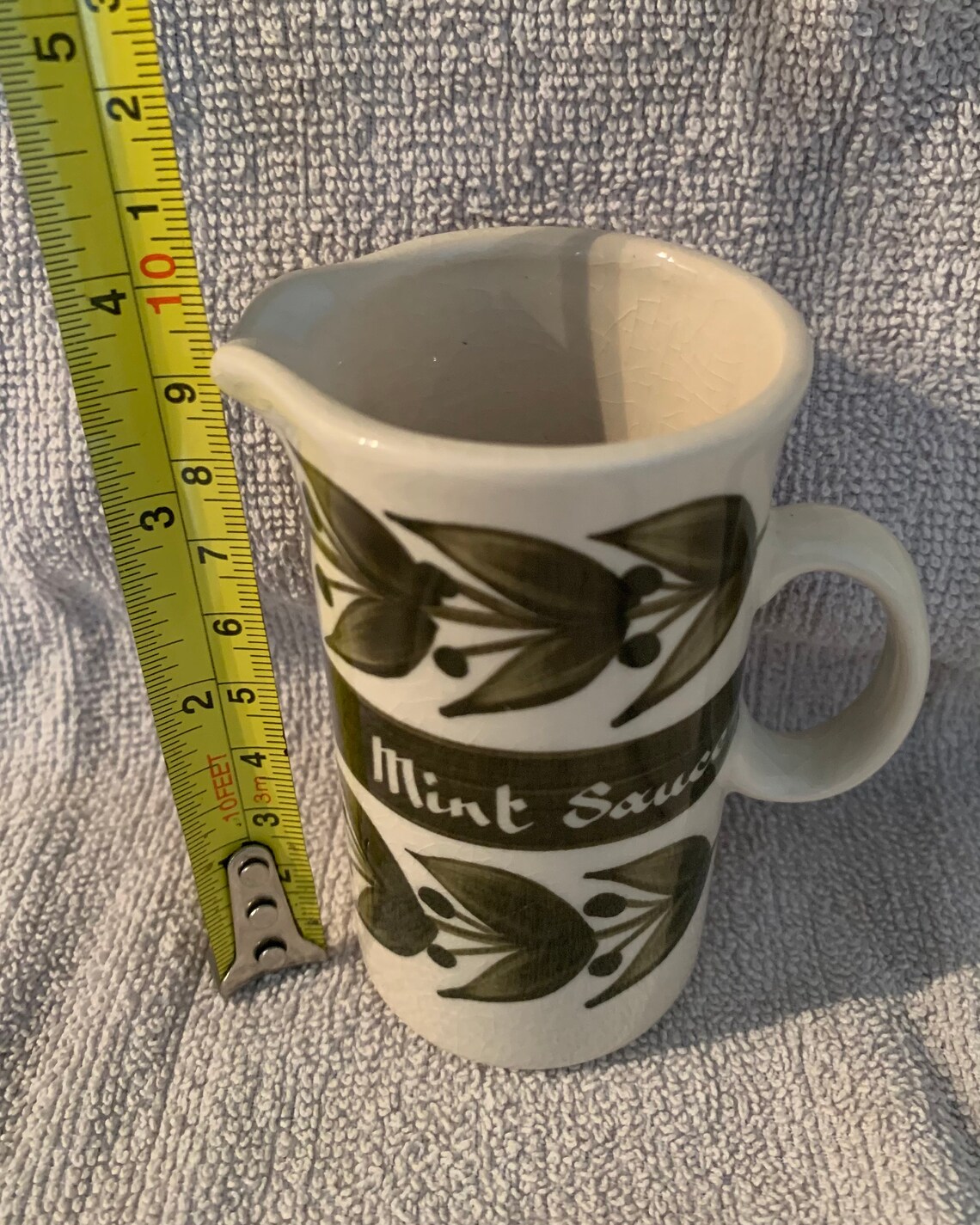 Vintage Jersey Pottery Mint Sauce Jug Etsy