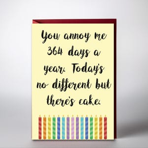 Funny Sarcastic Birthday Card: Rainbow Candles (Digital Download, 5x7 PDF
