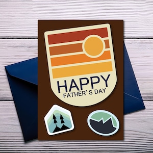 carte fête des pères | Téléchargement numérique, pièces de parc national, montagnes, arbres, coucher de soleil, cadeau pour lui, cadeau pour papa, cadeau pour lui, imprimable