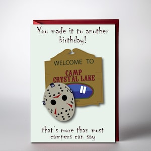 Jason Voorhees Birthday Card: Camp Crystal Lake Friday the 13th (Digital Download, 5x7&quot; PDF)