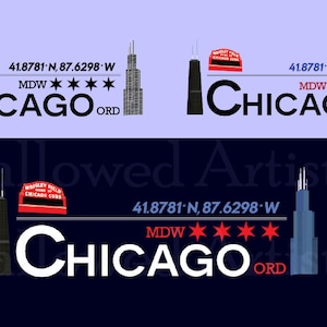 Arquivo de clipart SVG e PNG de Chicago para camisetas, adesivos, sacolas, moletom, decalque, arquivo de corte Cricut, imagem vetorial | download digital