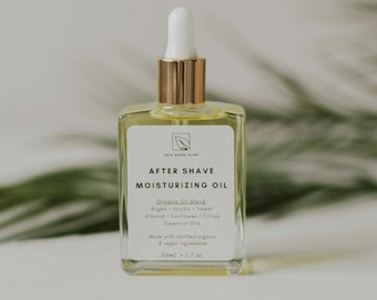 After Shave Moisturizing Oil | Argan Oil, Jojoba Oil, Sunflower Oil | Zero Waste Vegan, Organic, Shaving Oil