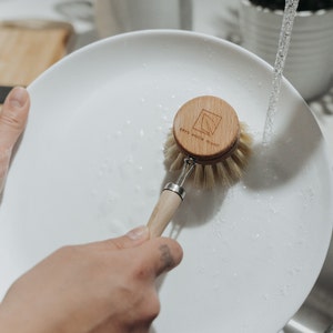 Zero Waste Dish Washing Bundle Eco-friendly Solid Dish Soap Bar, Cedar Soap Tray & Wooden Dish Brush, Complete Zero Waste Kit image 8