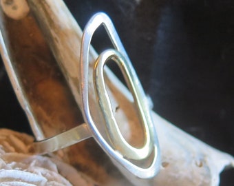 Women’s handmade fashion ring made of brass and sterling silver