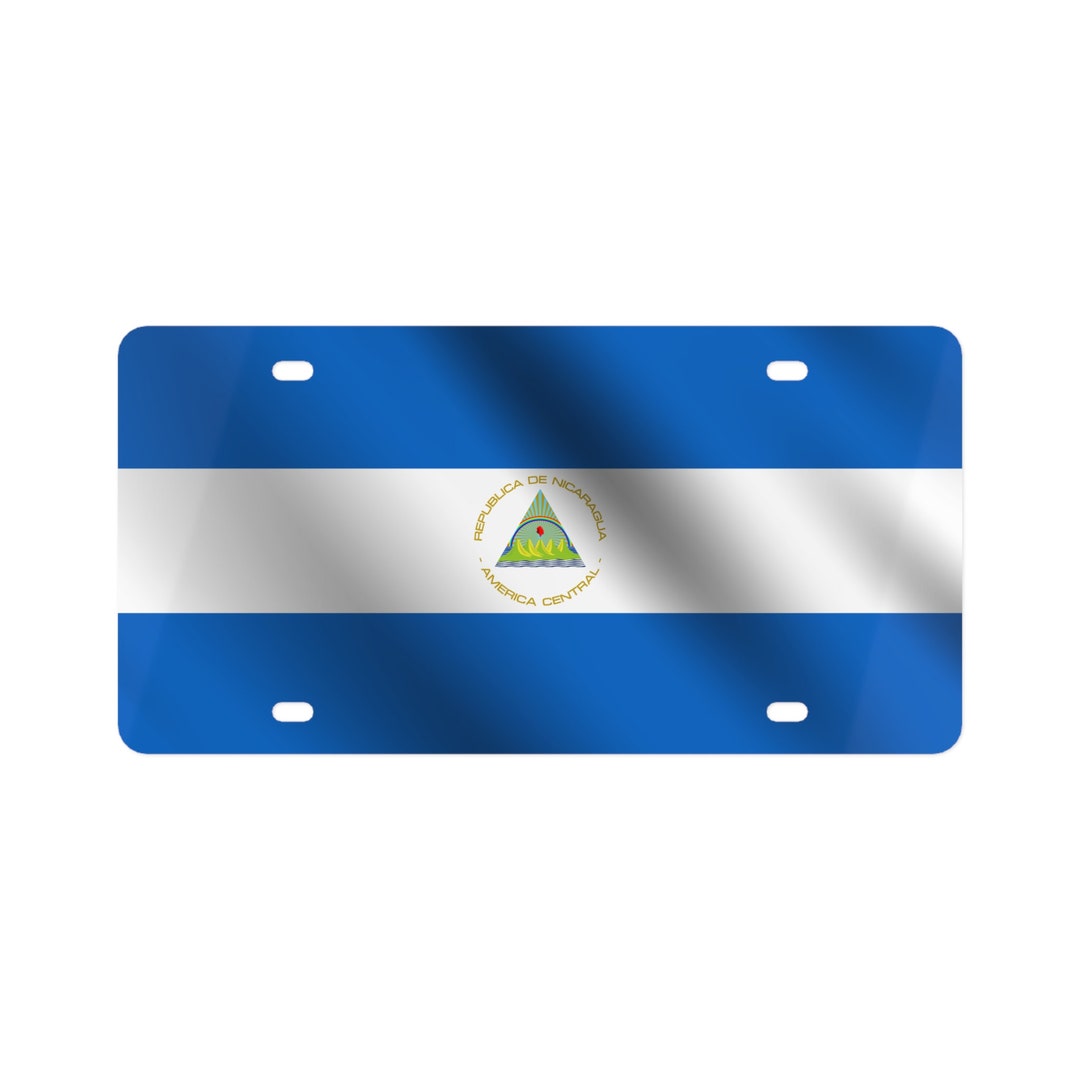 Waving Nicaragua Flag License Plate - Etsy