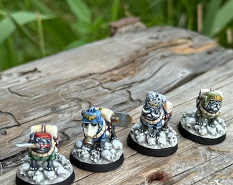 Painted miniatures Battle Pugs,Handmade Miniature Painting, DnD, Gift
