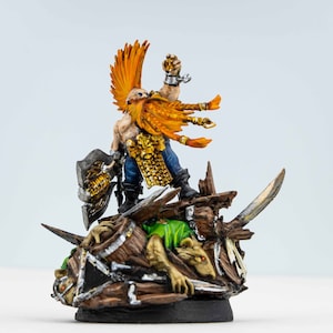 Gotrek Gurnisson Painted Miniature, Hand Painted  Dwarf Slayer Hero, Collectible Fantasy Figure for Display or Tabletop Wargaming