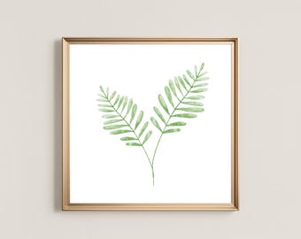 Minimalist Green Fern Print | Botanical Wall Art |Scandinavian Boho Home Print | Digital Download