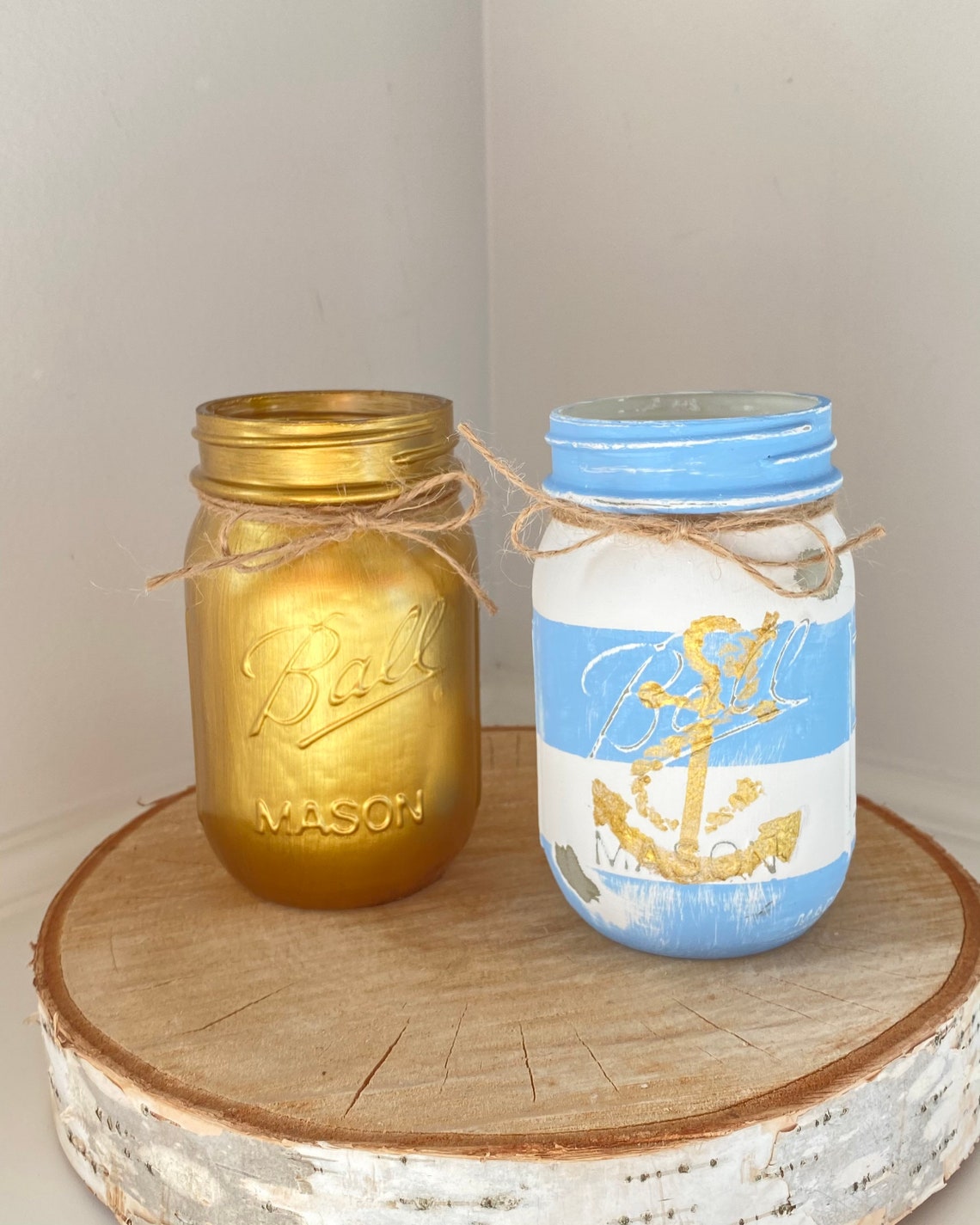 Nautical mason jars...perfect for beach/lake house or any home Etsy
