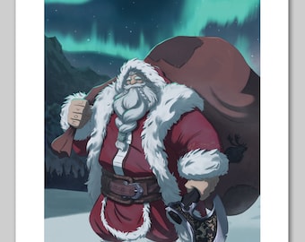 Viking Santa Print