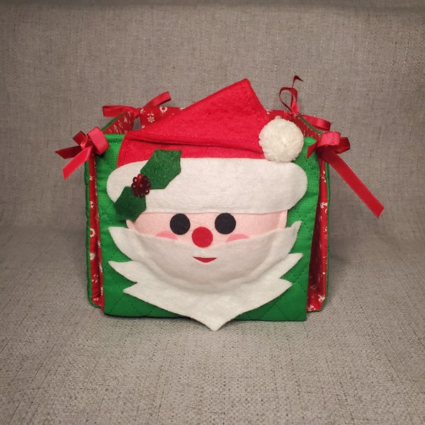 Vintage Collapsible Fabric Christmas Card Holder