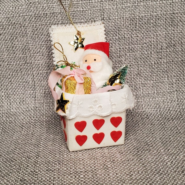 Vintage Russ Berrie Flocked Christmas Ornament