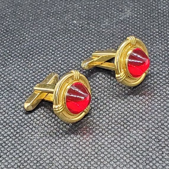 Humble Hickok Red Stone Cufflinks - image 2