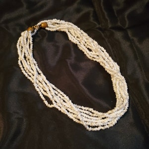 Vintage Czech Glass Bead Necklace 18&quot; Twisted Multi Strand