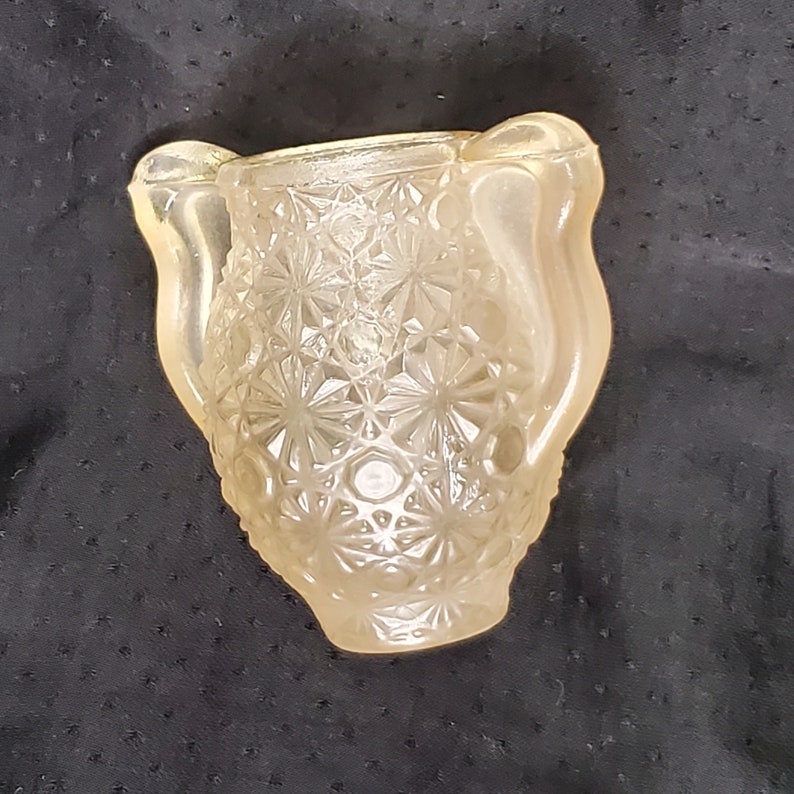 Vintage LE Glass Daisy Button Toothpick Match Holder image 5