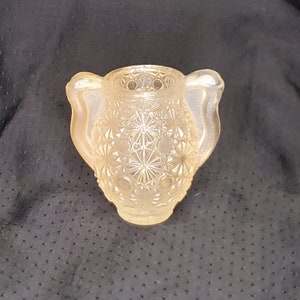 Vintage LE Glass Daisy Button Toothpick Match Holder image 1