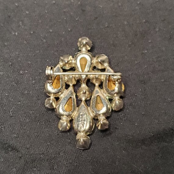 Vintage Art Deco Czecho Glass Rhinestone Brooch - image 4