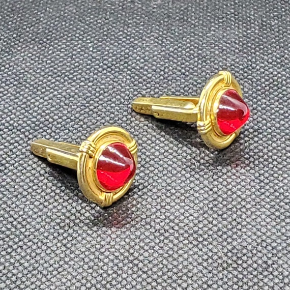 Humble Hickok Red Stone Cufflinks - image 3