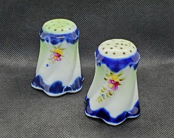 Hand Painted Cobalt Blue Salt Pepper