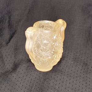 Vintage LE Glass Daisy Button Toothpick Match Holder image 4