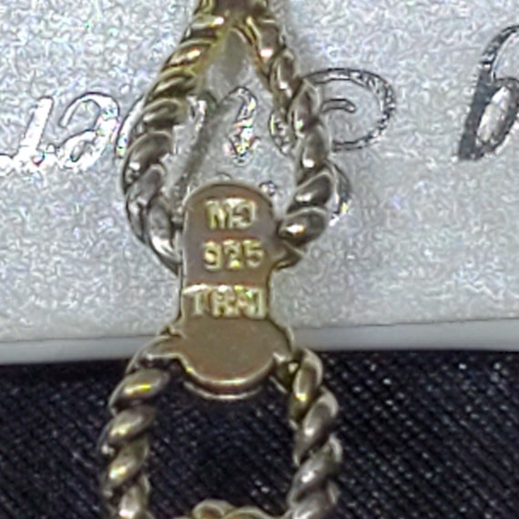 925 Sterling Silver THAI Marcasite Necklace Penda… - image 5