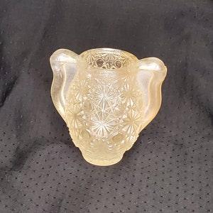 Vintage LE Glass Daisy Button Toothpick Match Holder image 3