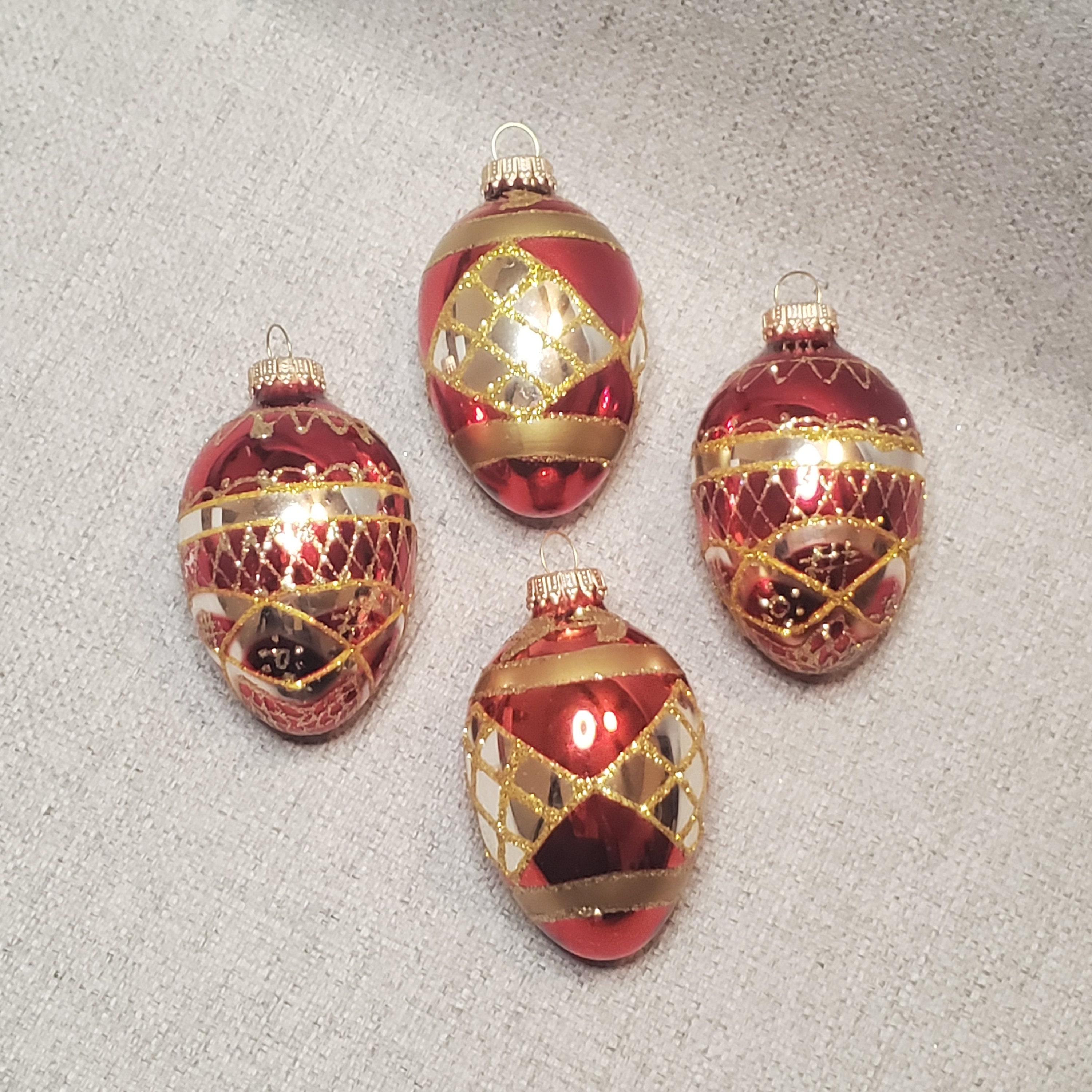 Blown Glass Eggshaped Ornaments Etsy
