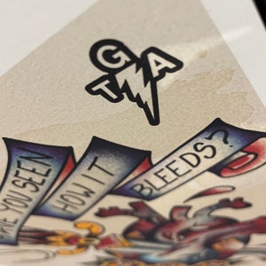 Gaslight Anthem "45" inspirerat A4 högkvalitativt tatueringsblixttryck i stil med bild 2