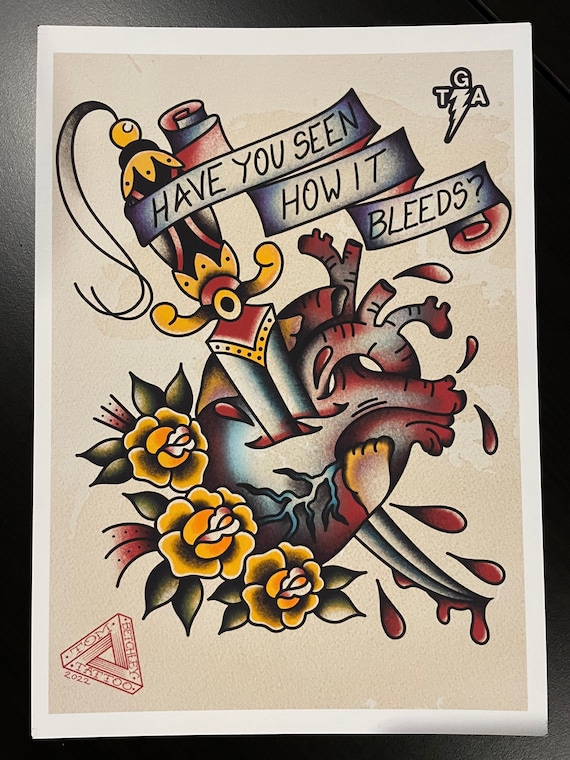 The Gaslight Anthem “45” inspired A4 High Quality Tattoo flash style Print