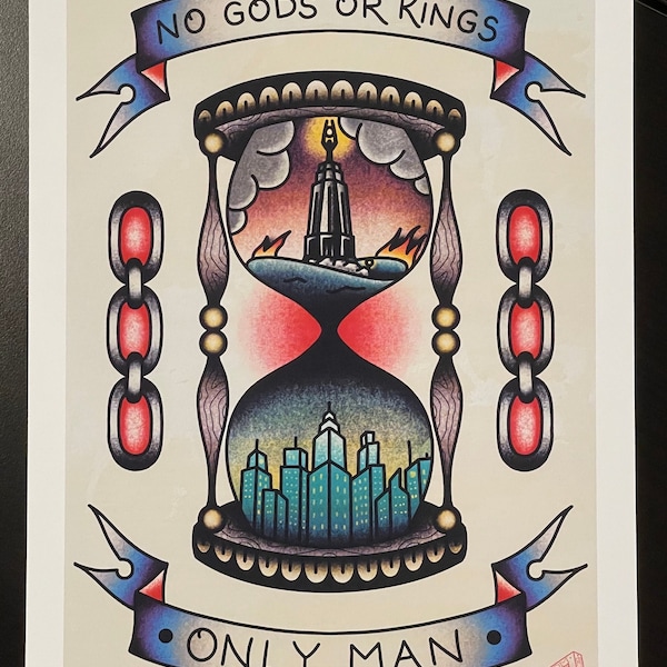 Bioshock Rapture Sablier Tattoo Flash style A4 Impression giclée