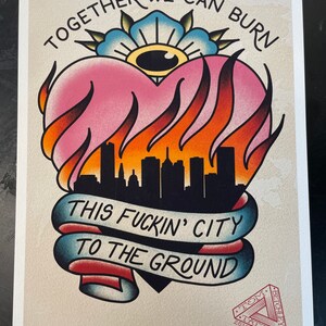 Red City Radio “Two for flinching” inspired A4 High Quality Tattoo flash style Print