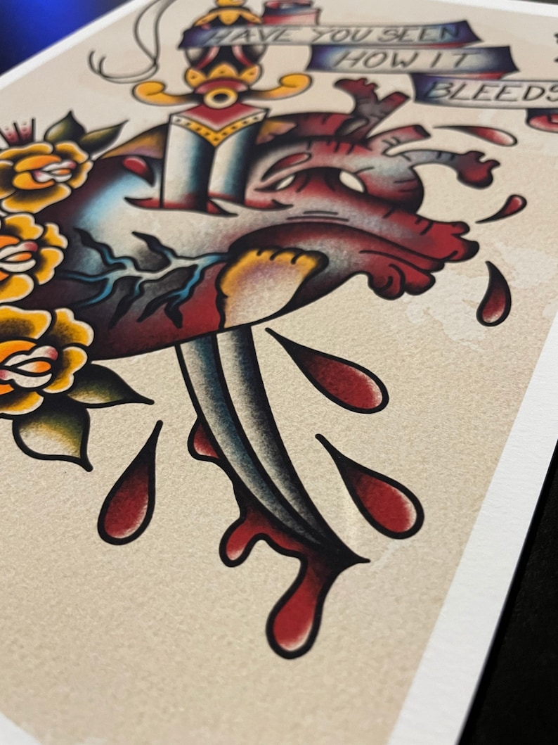 Gaslight Anthem "45" inspirerat A4 högkvalitativt tatueringsblixttryck i stil med bild 3