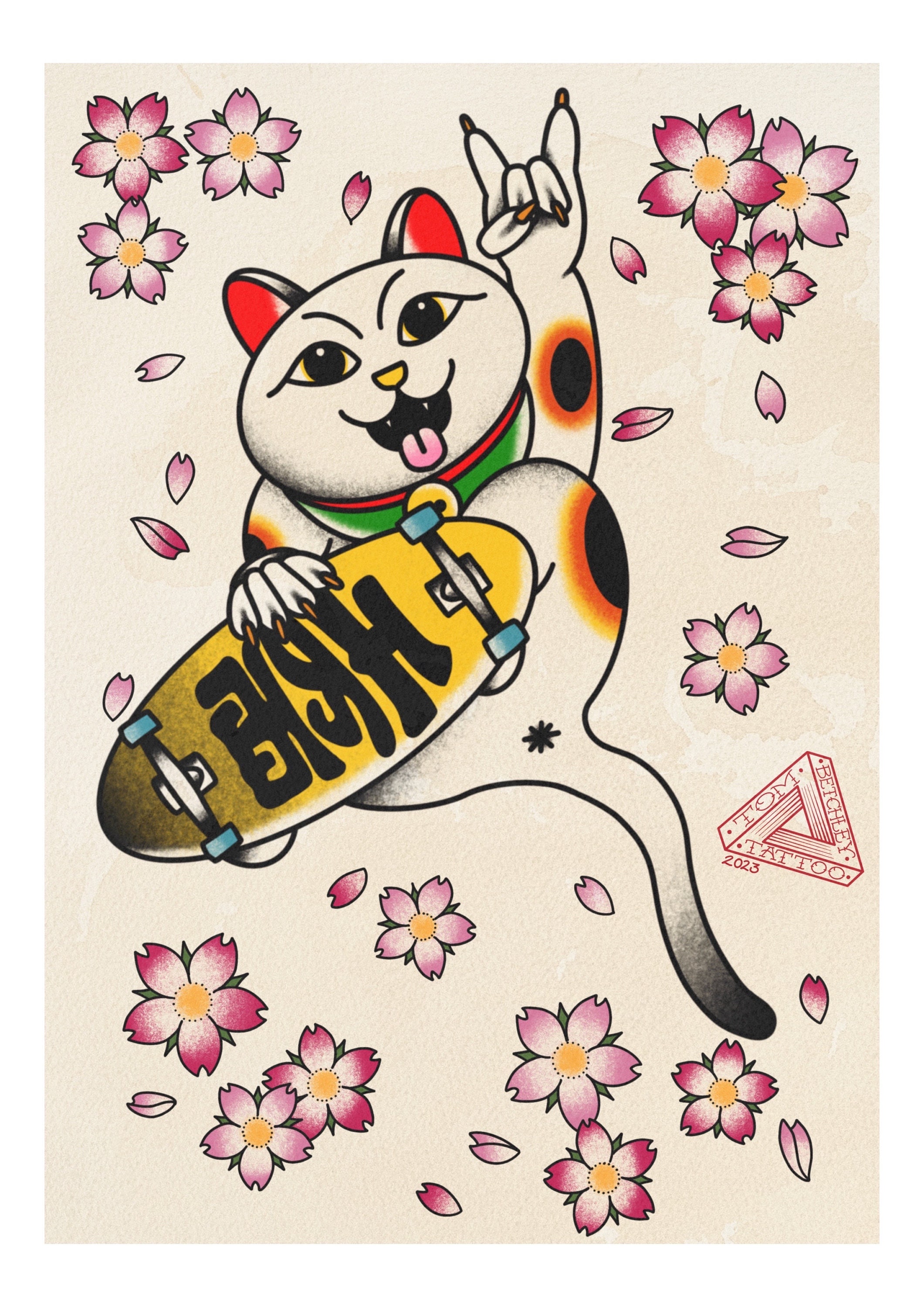 Happy New Year Everyone! A couple of Maneki-Neko aka Japanese Lucky Cats to  wish you all a great 2020! : r/tattoo