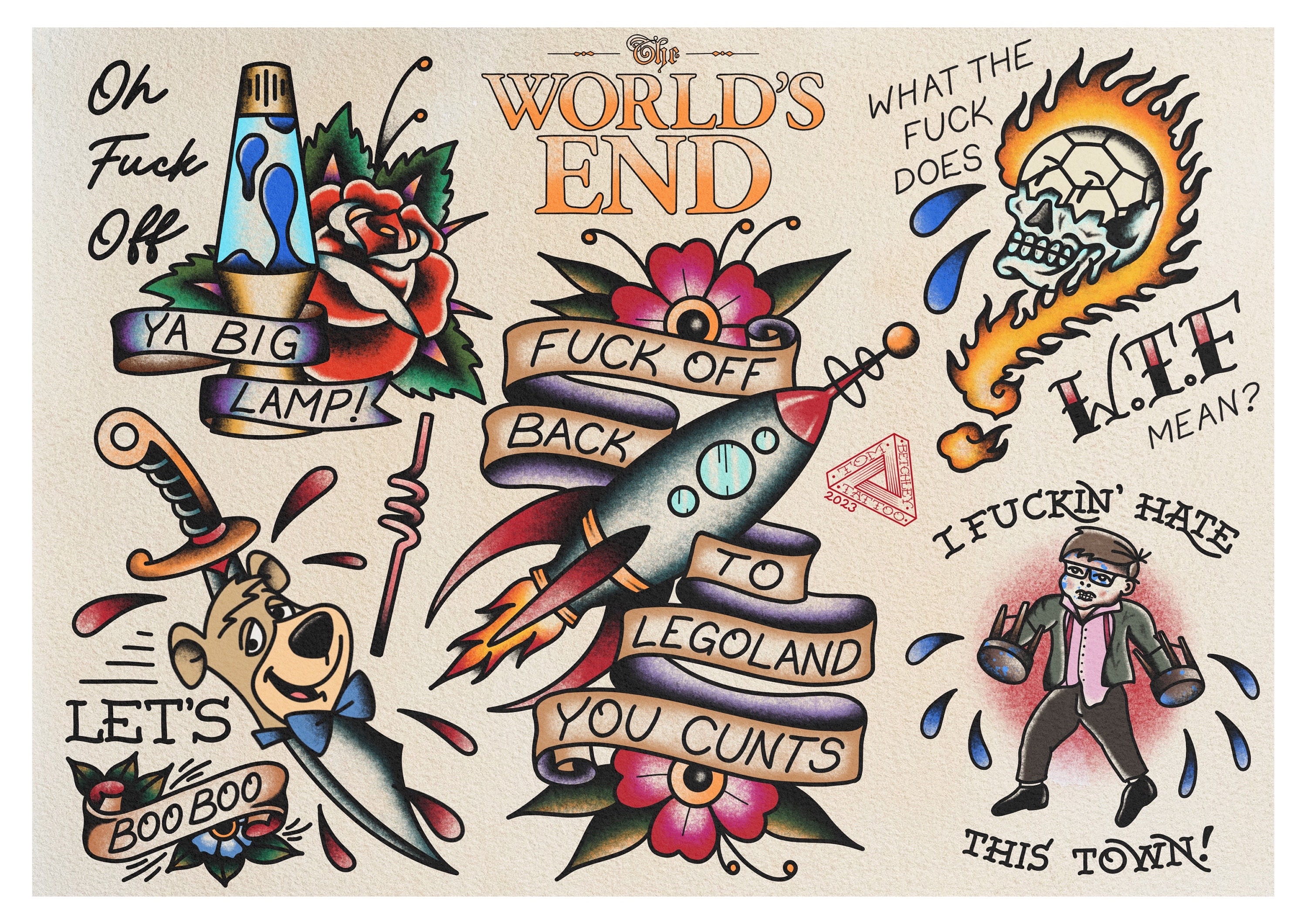 The Worlds End Inspired High Quality A4 Tattoo Flash Sheet - Etsy
