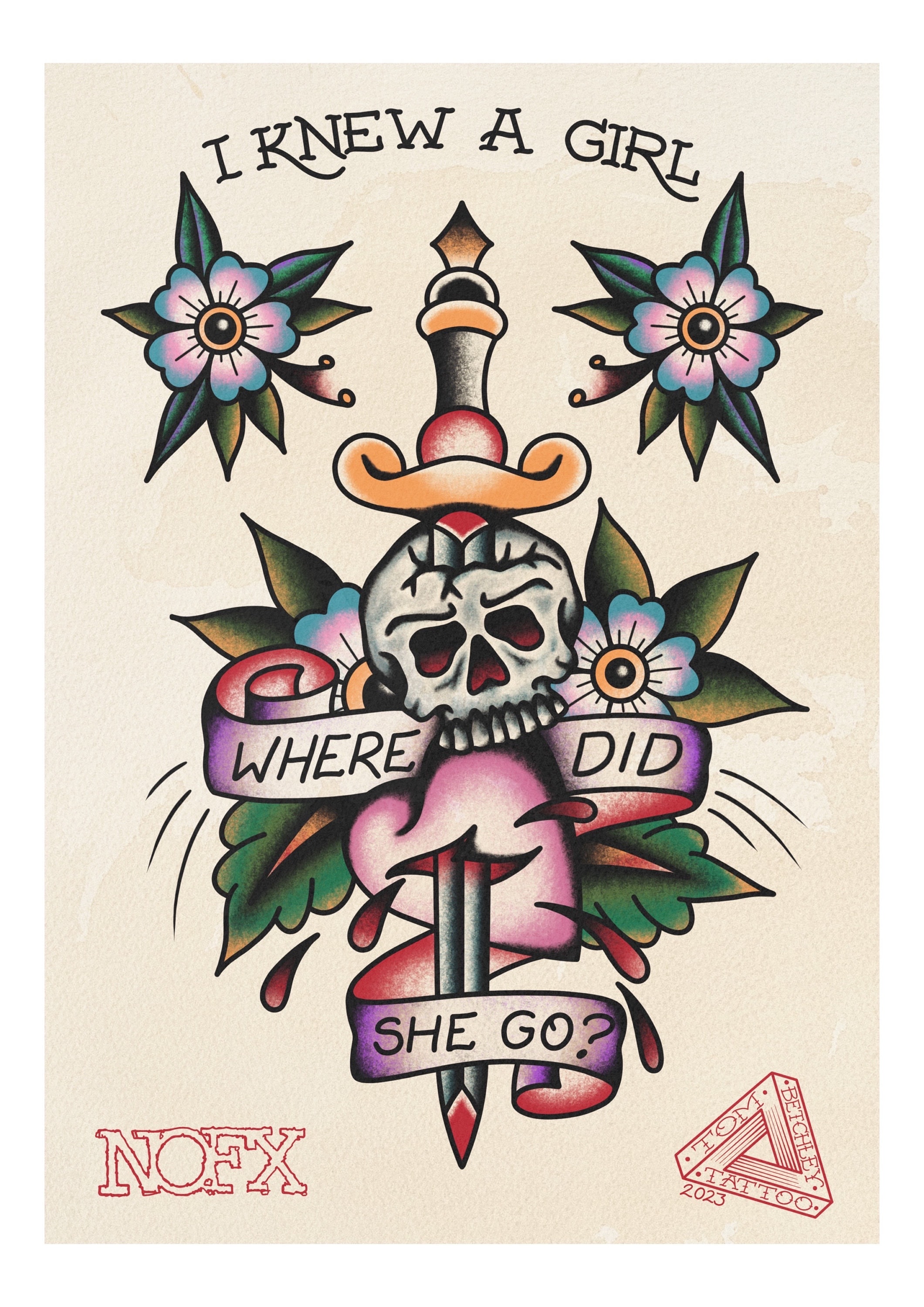 NOFX ”you’re Bleeding” Inspired A4 High Quality Tattoo Flash Style ...