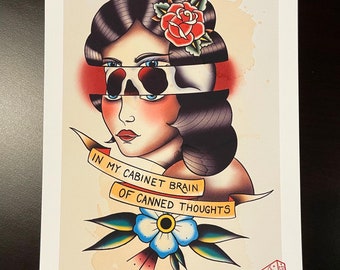 The Menzingers “Gates” inspired, A4 high quality tattoo flash style print