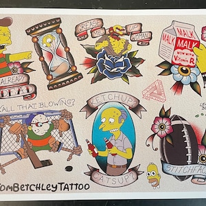 Simpsons Tattoo style A3 Flash Sheet 2