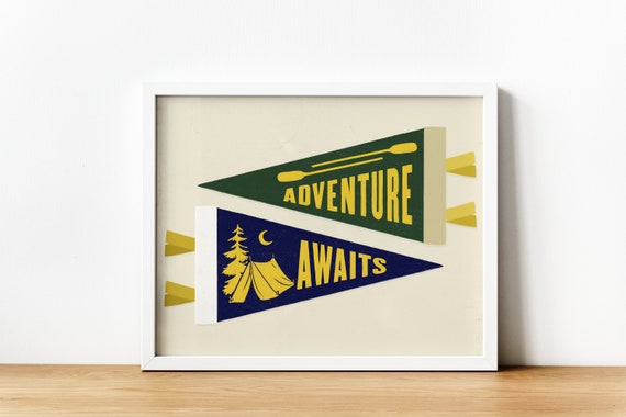 Adventure Awaits Wall Art // PRINTABLE Digital Retro | Etsy