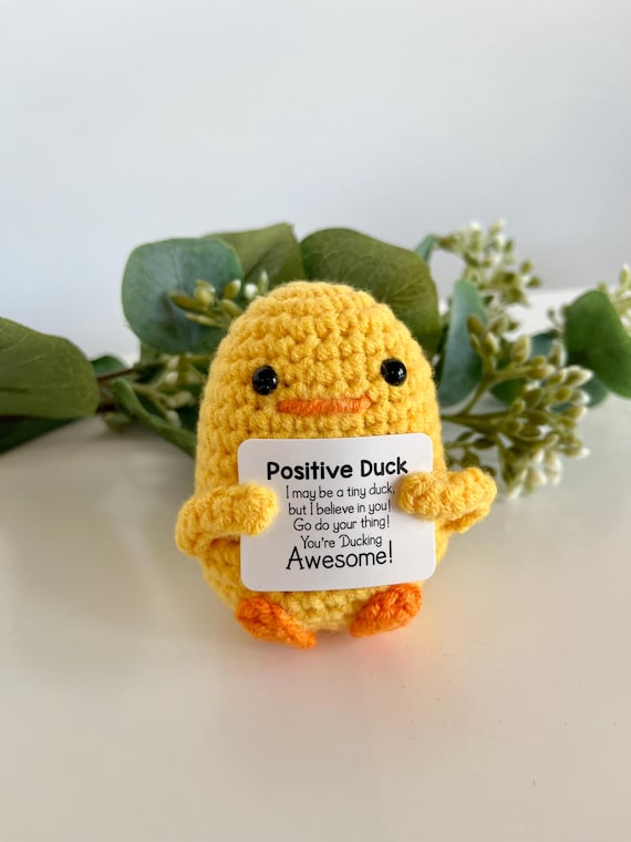 Handgehäkelte Ente | Geschenk zur positiven Bestätigung und emotionalen Unterstützung