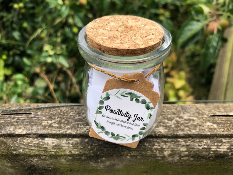 positivity jar with positive quotes hand folded decor etsy