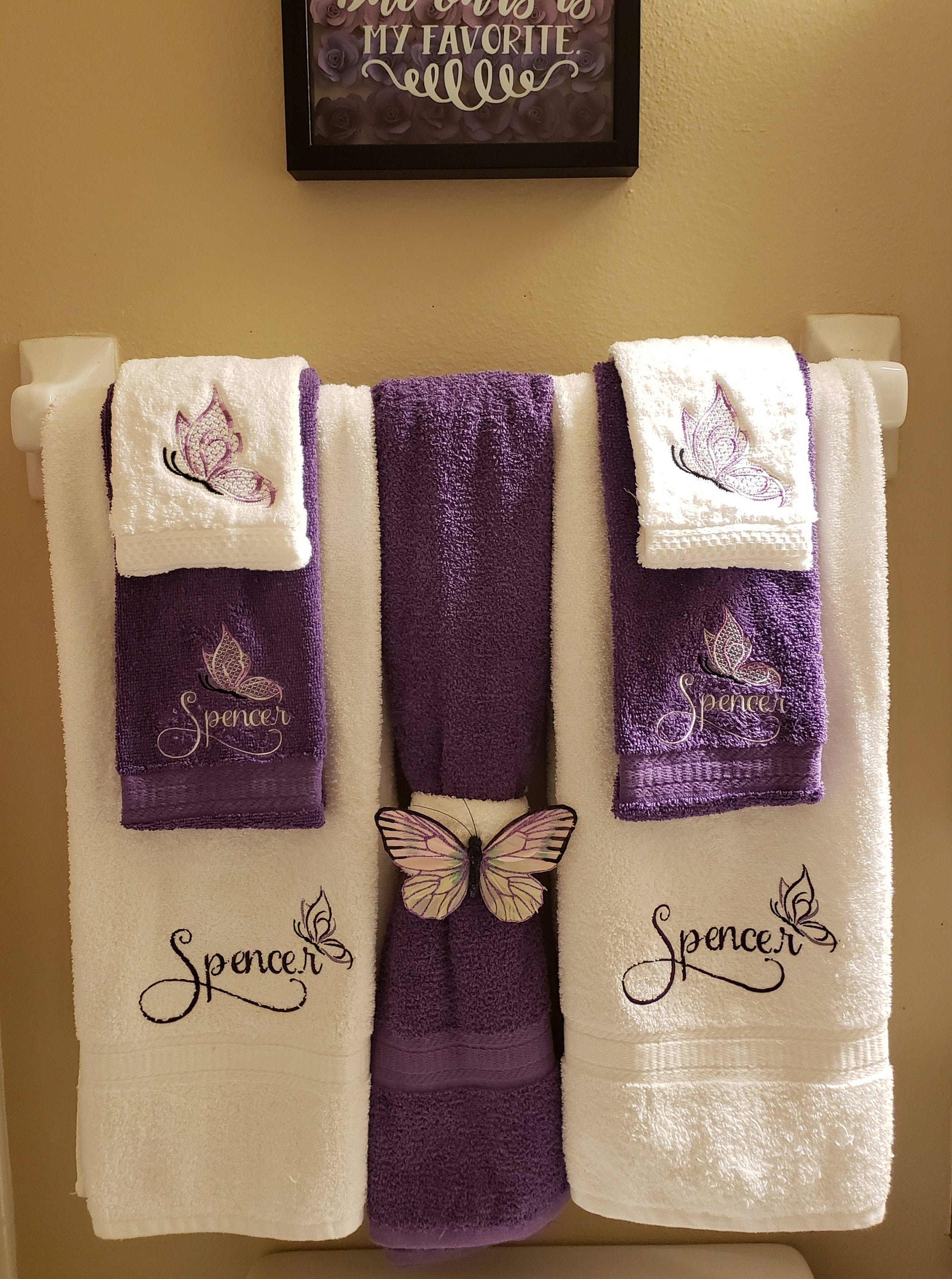 Personalized Bath Towel Set Embroidered Towel Set Wedding Etsy