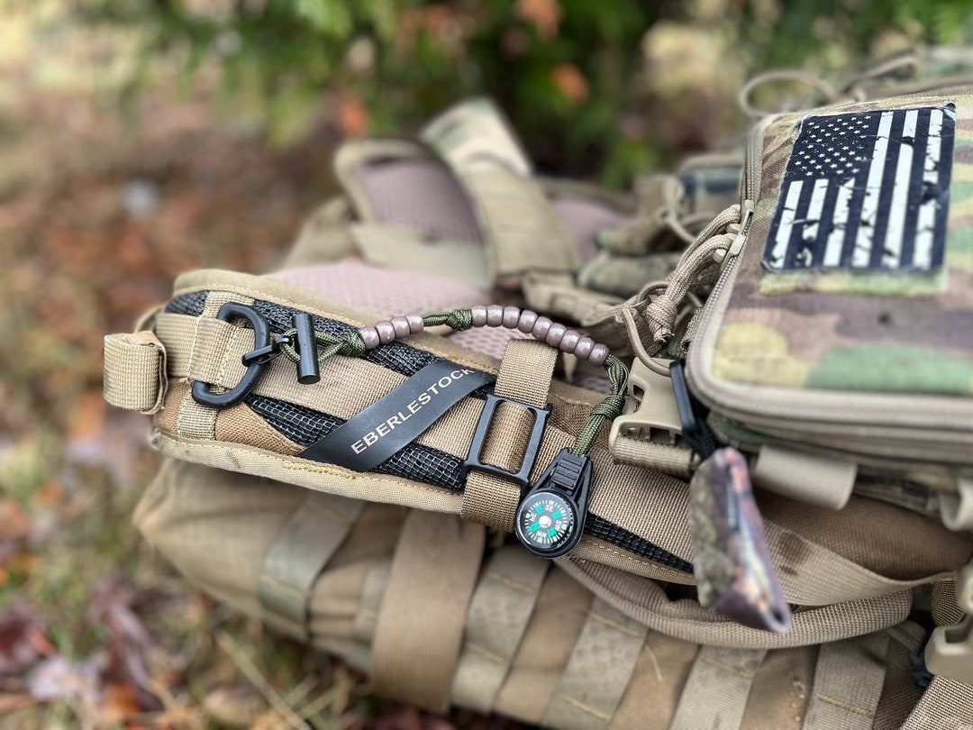 Pace Counter / Ranger Beads / Compass Fire Starter Carabiner / Etsy