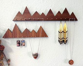 Walnut Mountain Necklace Holder, Wood Necklace Hanger, Jewelry Display Set, Necklace Organizer, Jewelry Organizer, Jewelry Stand, Gift Ideas